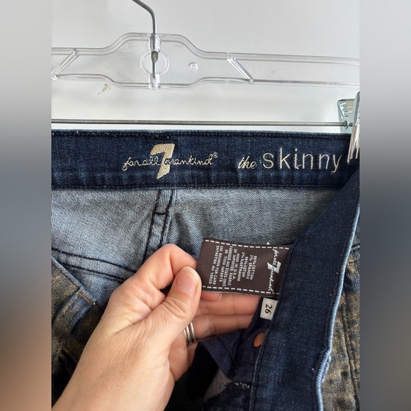 7 For All Mankind Tan Skinny Jeans | Size 26 | Gold washed - Picture 7 of 8
